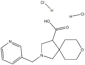 2-PYRIDIN-3-YLMETHYL-8-OXA-2-AZA-SPIRO[4.5]DECANE-4-CARBOXYLIC ACID DIHYDROCHLORIDE 化学構造式