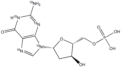2'-Deoxyguanosine 5'-monophosphate-15N5 化学構造式