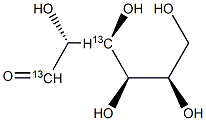 D-Glucose-1,3-13C2 化学構造式