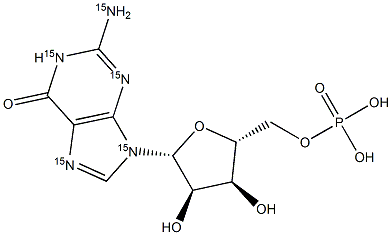 Guanosine 5'-Monophosphate-15N5 化学構造式