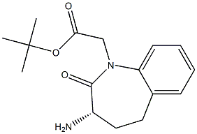 (S)-3-氨基-2,3,4,5-四氢-1H-[1]-苯并氮杂-2-酮-1-乙酸叔丁酯,,结构式