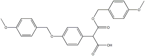 4-对甲氧苄氧基苯丙二酸单对甲氧苄基酯, , 结构式