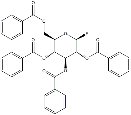 2,3,4,6-Tetra-O-benzoyl-b-D-glucopyranosylfluoride Struktur
