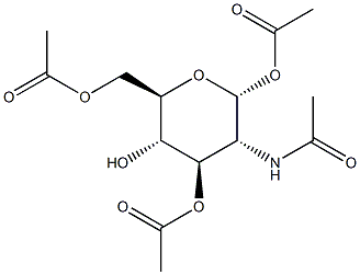 2-Acetamido-1,3,6-tri-O-acetyl-2-deoxy-a-D-glucopyranose Struktur