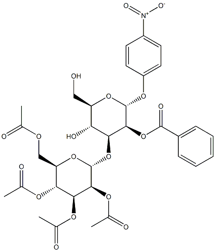 4-Nitrophenyl3-O-(2,3,4,6-tetra-O-acetyl-a-D-mannopyranosyl)-2-O-benzoyl-a-D-mannopyranoside,,结构式