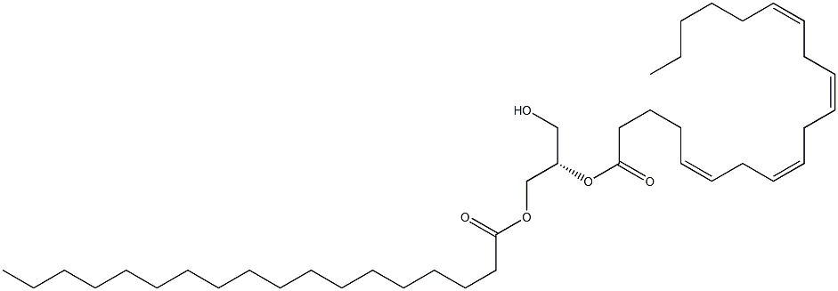 1-octadecanoyl-2-(5Z,8Z,11Z,14Z-eicosatetraenoyl)-sn-glycerol,,结构式