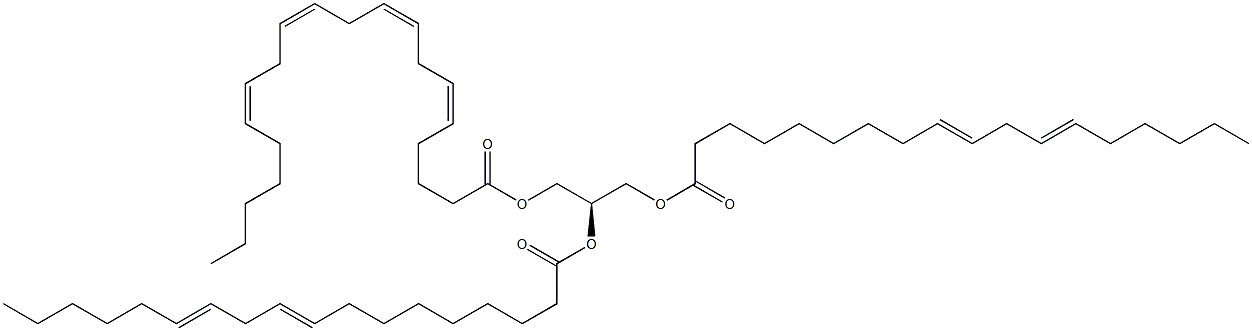 1,2-di-(9Z,12Z-octadecadienoyl)-3-(5Z,8Z,11Z,14Z-eicosatetraenoyl)-sn-glycerol,,结构式