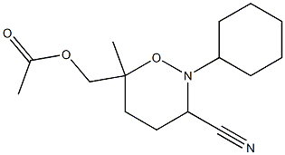 (3-Cyano-2-cyclohexyl-6-methyl-1,2-oxazinan-6-yl)methyl acetate,,结构式