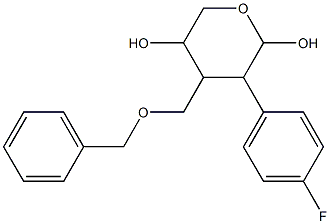 4-Benzyloxymethyl-3-(4-fluoro-phenyl)-tetrahydro-pyran-2,5-diol Struktur