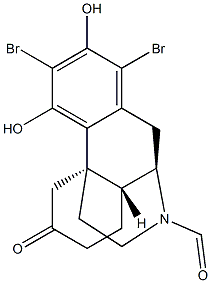 Morphinan-6-one, 1,3-dibromo-N-formyl-2,4-dihydroxy- Struktur