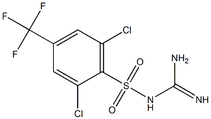 [2,6-Dichloro-4-(trifluoromethyl)benzenesulphonyl]guanidine 95% 结构式