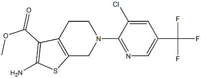 Methyl 2-amino-6-[3-chloro-5-(trifluoromethyl)pyrid-2-yl]-4,5,6,7-tetrahydrothieno[2,3-c]pyridine-3-carboxylate 97% Structure