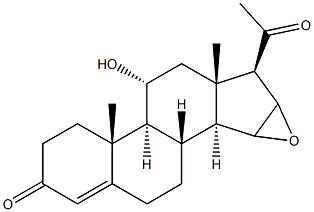11ALPHA-HYDROXY-15,16-EPOXYPROGESTERONE Structure