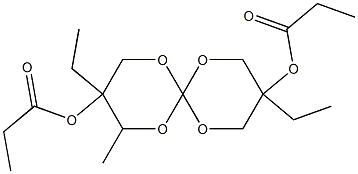 3,9-diethyl-3,9-dipropionyloxy meethyl-1,5,7,11-tetraoxaspiro(5,5)undecane Struktur