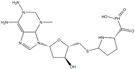 1-amino-3-(methyl-(5'-deoxy-5'-adenosyl)thio)propylphosphinic acid Structure