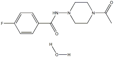 N-(4-acetyl-1-piperazinyl) -4-fluorobenzamide monohydrate Struktur
