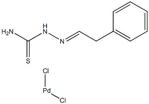 dichloro(phenylacetaldehyde-thiosemicarbazone)palladium(II),,结构式