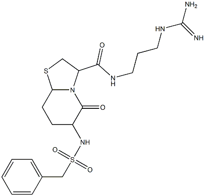  N-(3-((aminoiminomethyl)amino)propyl)-hexahydro-5-oxo-6-(((phenylmethyl)sulfonyl)amino)-5H-thiazolo(3,2-a)pyridine-3-carboxamide