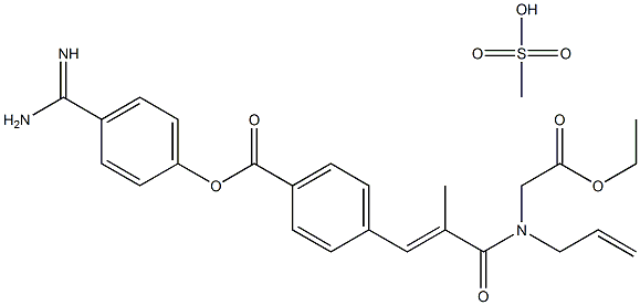 ethyl N-allyl-N-(2-methyl-3-(4-(4-amidinophenoxycarbonyl)phenyl)propenoyl)aminoacetate methanesulfonate 化学構造式