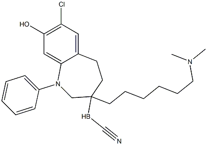 7-chloro-8-hydroxy-3-(6-(N,N-dimethylamino)hexyl)-1-phenyl-2,3,4,5-tetrahydro-1H-3-benzazepine-cyanoborane,,结构式