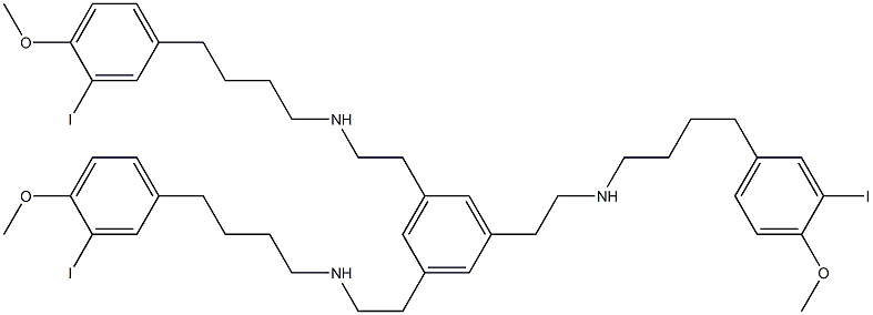 N,N',N''-tris-4-(3-iodo-4-methoxyphenyl)butyl-1,3,5-benzenetriethanamine Structure