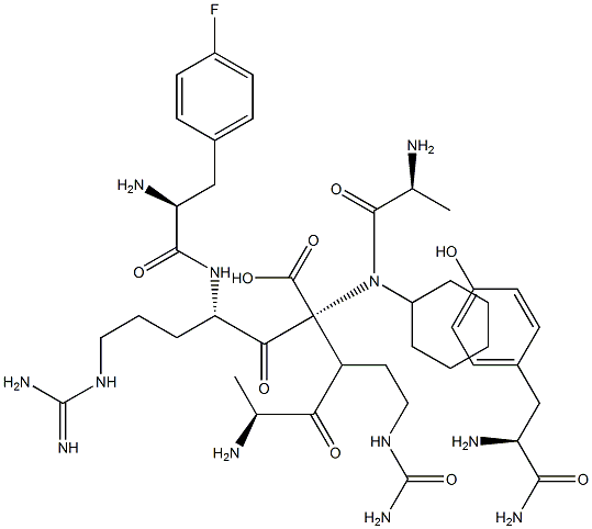 alanyl-4-fluorophenylalanyl-arginyl-cyclohexylalanyl-citrulline-tyrosinamide 化学構造式