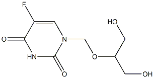 1-((1,3-dihydroxy-2-propoxy)methyl)-5-fluorouracil