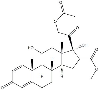 methyl 21-acetyloxy-3,20-dioxo-11,17-dihydroxy-9-fluoro-1,4-pregnadiene-16-carboxylate