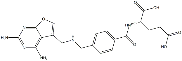 N-(4-((N-((2,4-diaminofuro(2,3-d)pyrimidin-5-yl)methyl)amino)methyl)benzoyl)glutamic acid Structure