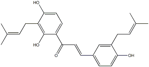 1-(2,4-dihydroxy-3-(3-methyl-2-butenyl)phenyl)-3-(4-hydroxy-3-(3-methyl-2-butenyl)phenyl)-2-propen-1-one