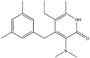 3-dimethylamino-4-(3,5-dimethylbenzyl)-5-ethyl-6-methylpyridin-2(1H)-one|