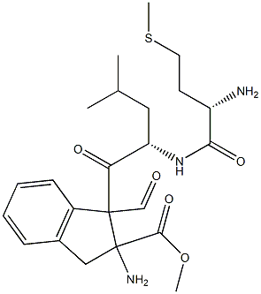 formyl-methionyl-leucyl-2-aminoindane-2-carboxylic acid methyl ester,,结构式