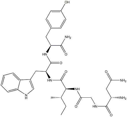 asparaginyl-glycyl-isoleucyl-tryptophyl-tyrosinamide 结构式