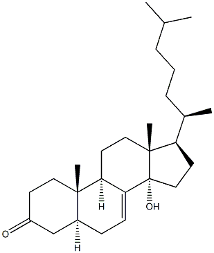 5 alpha-cholest-7-en-14 alpha-ol-3-one 化学構造式