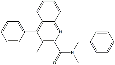 N-methyl-3-methyl-4-phenyl-N-(phenylmethyl)quinoline-2-carboxamide Struktur