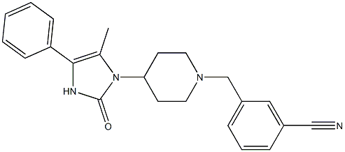 1-(3-cyanobenzylpiperidin-4-yl)-5-methyl-4-phenyl-1,3-dihydroimidazol-2-one,,结构式