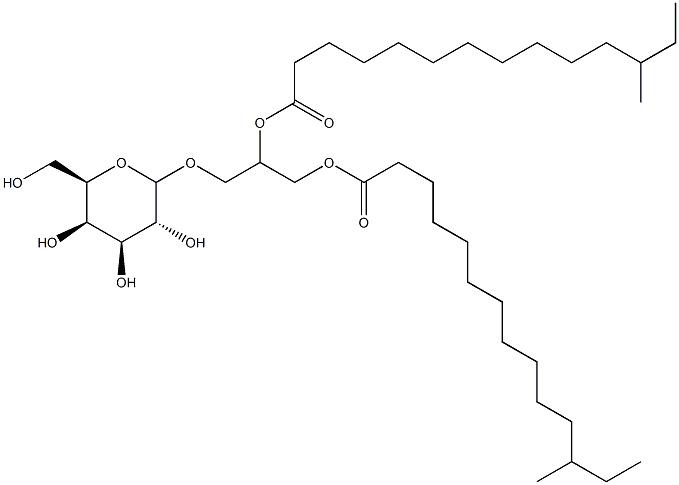 di-O-12-methyl-tetradecanoyl-3-O-galactopyranosyl-glycerol Struktur