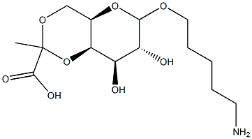 5-aminopentyl 4,6-O-(1-carboxyethylidene)galactopyranoside 结构式