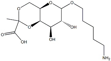 5-aminopentyl 4,6-O-(1-carboxyethylidene)galactopyranoside Structure