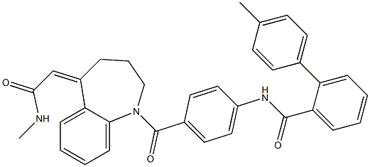 N-methyl-(1-(4-(2-(4-methylphenyl)benzoylamino)benzoyl)-2,3,4,5-tetrahydro-1H-1-benzazepin-5-ylidene)acetamide Structure