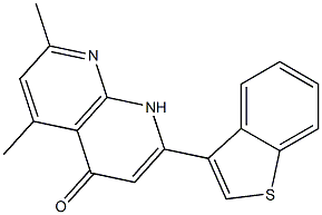 5,7-dimethyl-2-(3'-benzo(b)thienyl)-1,8-naphthyridin-4-one 结构式