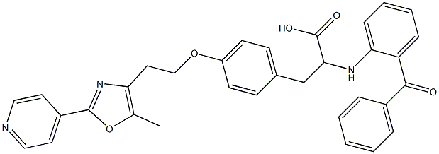 2-((2-benzoylphenyl)amino)-3--(4-(2-(5-methyl-2-pyridin-4-yloxazol-4-yl)ethoxy)phenyl)propionic acid