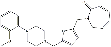 1-((5-((4-(2-methoxyphenyl)-1-piperazinyl)methyl)-2-furanyl)methyl)-2-azepinone 化学構造式