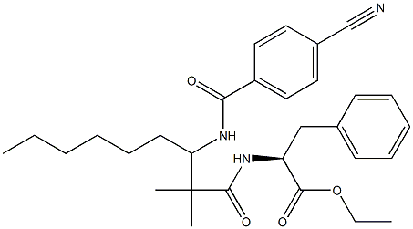 N-(2,2-dimethyl-3-(N-(4-cyanobenzoyl)amino)nonanoyl)phenylalanine ethyl ester 结构式