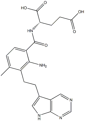 N-(2-amino-4-methyl((pyrrolo(2,3-d)pyrimidin-5-yl)ethyl)benzoyl)glutamic acid Struktur