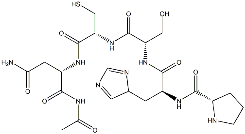 acetyl-prolyl-histidyl-seryl-cysteinyl-asparaginamide 化学構造式