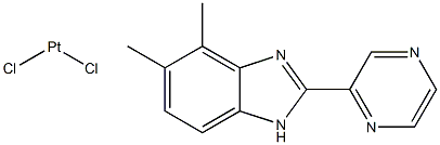 dichloro((1H-4,5--dimethylbenzimidazol-2-yl)pyrazine)platinum(II),,结构式