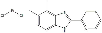 dichloro((1H-4,5--dimethylbenzimidazol-2-yl)pyrazine)platinum(II) Structure