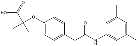 2-(4-(2-((3,5-dimethylphenyl)amino)-2-oxoethyl)phenoxy)-2-methylpropanoic acid 结构式