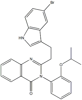 2-(2-(5-bromo-1H-indol-3-yl)ethyl)-3-(1-methylethoxyphenyl)-4-(3H)-quinazolinone Structure